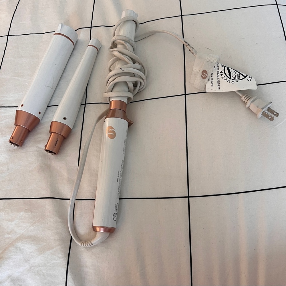 T3 White and Copper Curling Iron Set